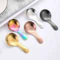 Children 304 Stainless Steel Mini Tea Spoon Short Handle Ice Cream Spoon Dessert Small Round Soup Spoon