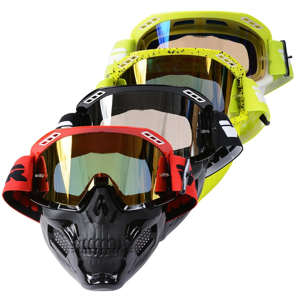 Motocross Goggles Motorcycle Glasses MTB MX ATV Silicone Anti-slip High Quality Windproof Cycling Racing Goggles With Mask