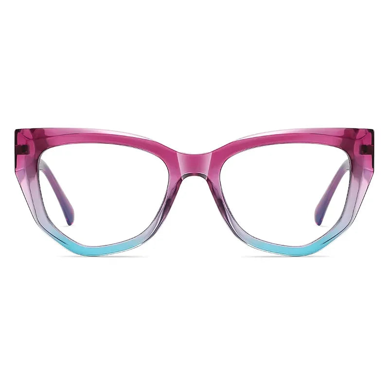 Eyewear Manufacturer Acetate Cat Eye Glasses Frames New Trendy Thick Rim Anti Blue Light Blocking Optical Frames for Women