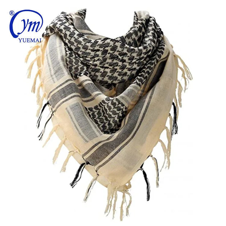 Shemagh Multicolor Men & Women 110*110cm Pure Cotton Arab Keffiyeh Tactical Scarf Head Neck Face Wrap