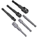 Key Type Drill Chunk 3Pcs Socket Adapter 1/4 Hex Shank to 1/4 3/81/2 Square Head Drill Bit Driver