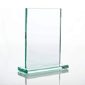 Pujiang Factory Sale Cube clear Crystal Glass Trophy Plaques Custom Laser Engraved logo Glass Award Trophies for Business Gift