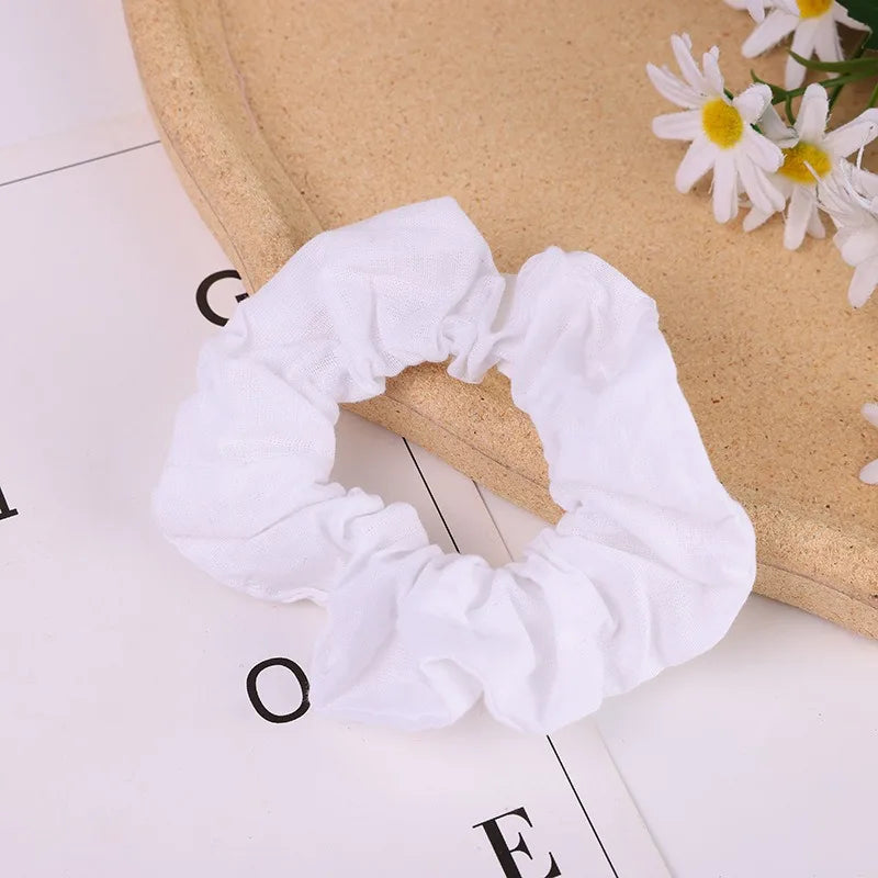 White Scrunchies for DIY Tie Dye Pure Cotton Elastic Hairbands Ponytail Holders Hair Ties Hair Scrunchy Accessories