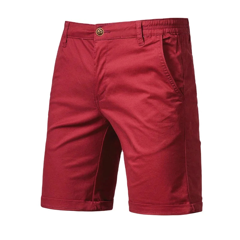 Man Shorts Summer Cotton Middle Waist Male Luxury Casual Business Men Shorts Printed Beach Stretch Chino Classic Fit Short Homme