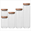 Wholesale Home Kitchen Storage Glass Empty Canister with Bamboo Lid