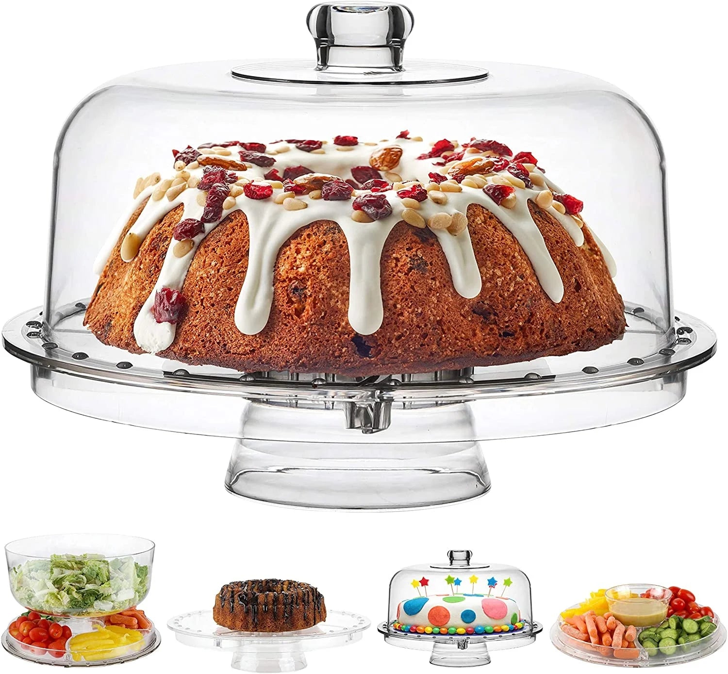 Modern Eco-Friendly Clear Acrylic Customized Cosmetic Display Organizer Multi-Functional Serving Platter Pre-Assembled