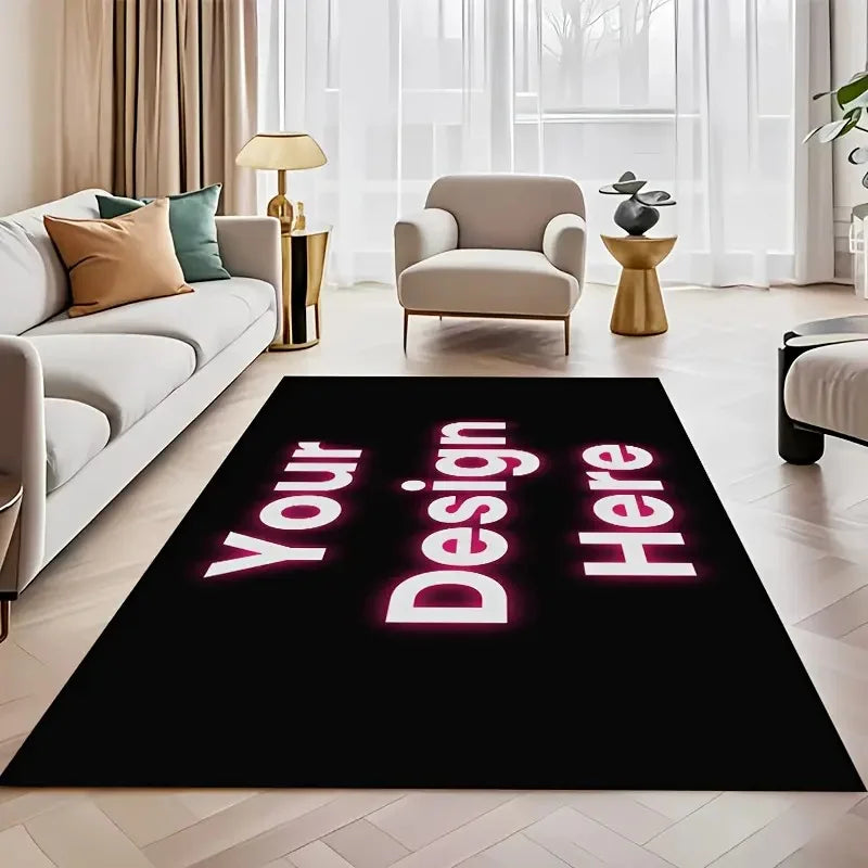 Customizable Crystal Velvet Area Rug Personalized Design Washable Non-Slip Suitable for Various Spaces