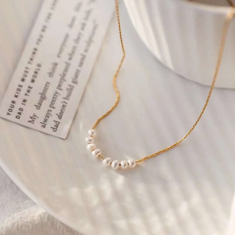 Latest Fashion 18K Gold Plated Titanium Steel Thin Beads Chain Choker Necklaces for Wedding or Anniversary