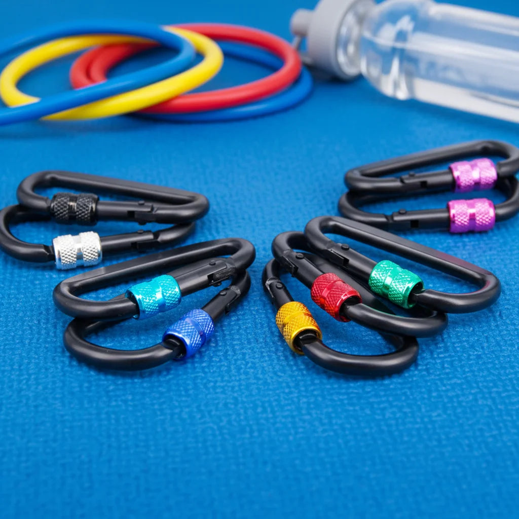2.7inch/67mm Aluminum Carabiner Keychain D-Ring Shape Locking Carabiner Climbing Hooks Custom logo