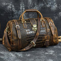 Hot Sale Luggage Travelling Bag Crocodile Embossed Pattern Travel Bag Genuine Leather Duffle Bag