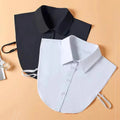2024 Men's and Women's Cotton Collar Lapel Button Solid Black White All-Match Business Formal Knitted Shirt Collar Decorate