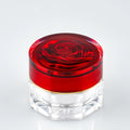 In Stock Luxury Rose 30g Clear Cosmetic Packaging Acrylic Cream Jar with PP Plastic Red Rose Lid