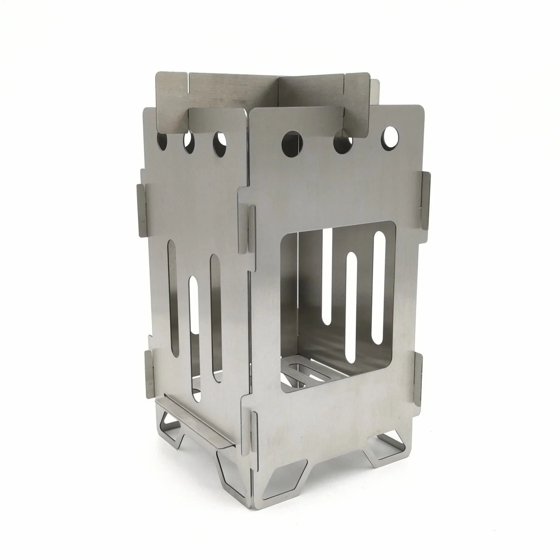 Oem Indoor Outdoor Mini Small Ultralight Folding Portable Stainless Steel Wood Burning Camping Wood Stove for Cooking