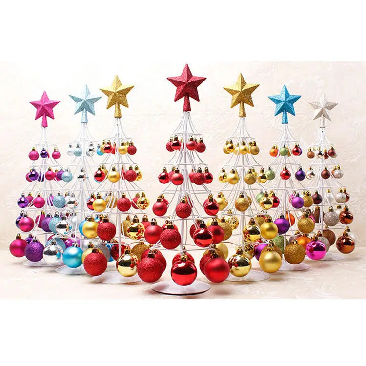 Wholesale Promotion Wholesale Shiny Glitter and Matte Mixed Christmas Ball Tree for Party Supplies