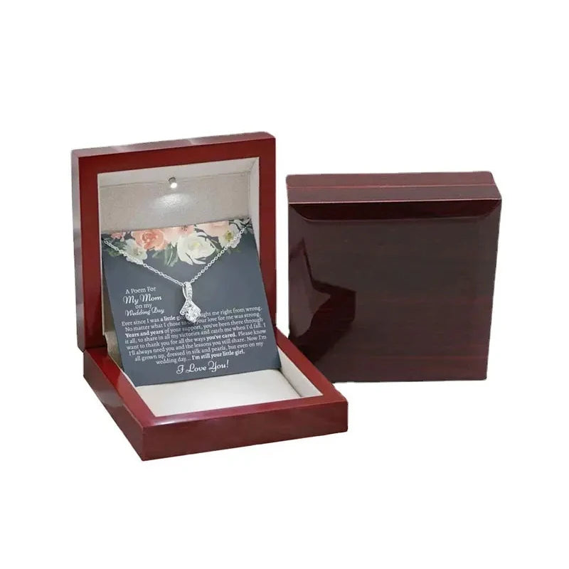 Wholesale Custom Logo Wooden Jewelry Box Book Shape Jewelry Gift Box Earrings Packing Necklace Ring Box