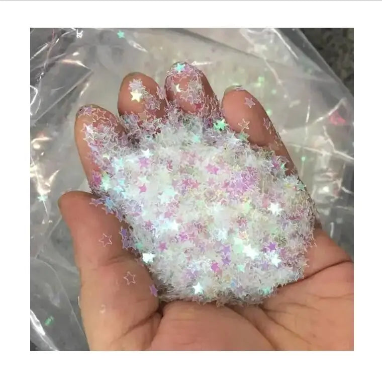 Hot Popular Clear White AB Stars Chunky Festival Glitter Sequins Shining Decoration DIY Nail Art Supplies for Women Girl
