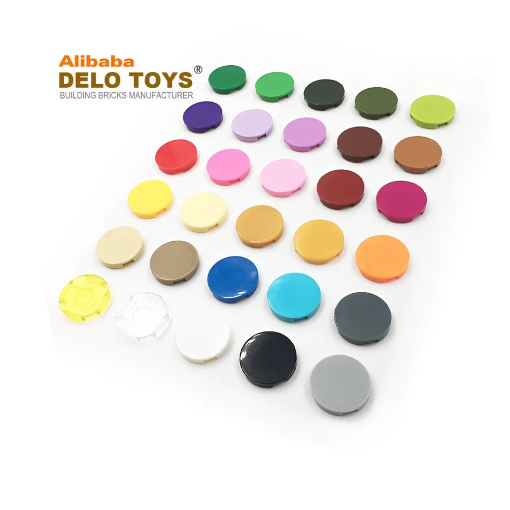 DELO TOYS DIY Bulk Plastic Building Blocks ABS Material Bricks Tile Round 2 X 2 (NO.4150)