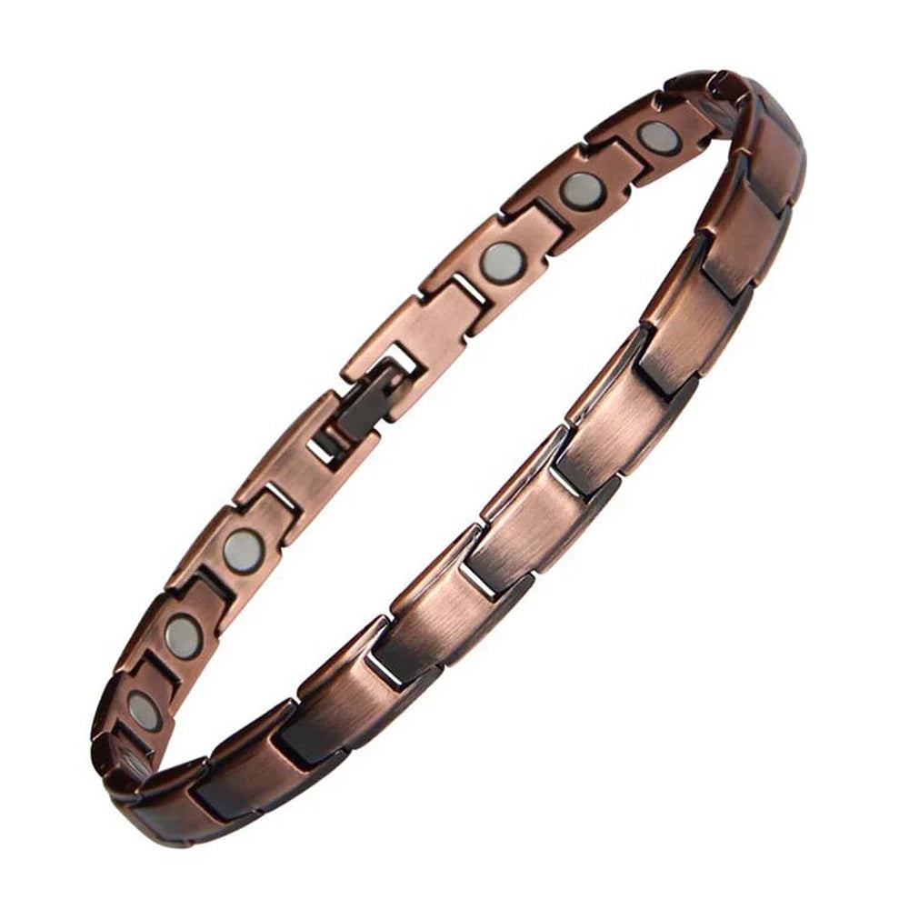 BioMagnetic Jewelry Womens Pure Therapeutic Copper Chain Link Bracelets With Magnets for Arthritis and Back Pain