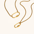 Dingran 18K Gold Plated Stainless Steel Waterproof Pendant Necklace Clasp Design-Unisex Trendy Fashion Anniversary Wedding