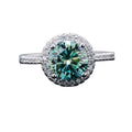 Graceful Wholesale Solid 925 Sterling Silver Halo Round Bezel CZ Pear Paraiba Tourmaline Ring Wedding Engagement Bridal Rings