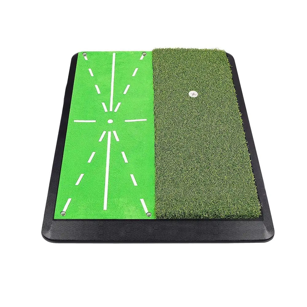 Portable Non-Slip Indoor/Outdoor Residential Golf Hitting Mats with Rubber Tee Holder Practice Putting Green Mat