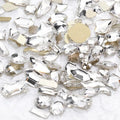 White  Flat Shaped Glass Rhinestones Nail Art Rhinestone for Nail 100pcs/bag