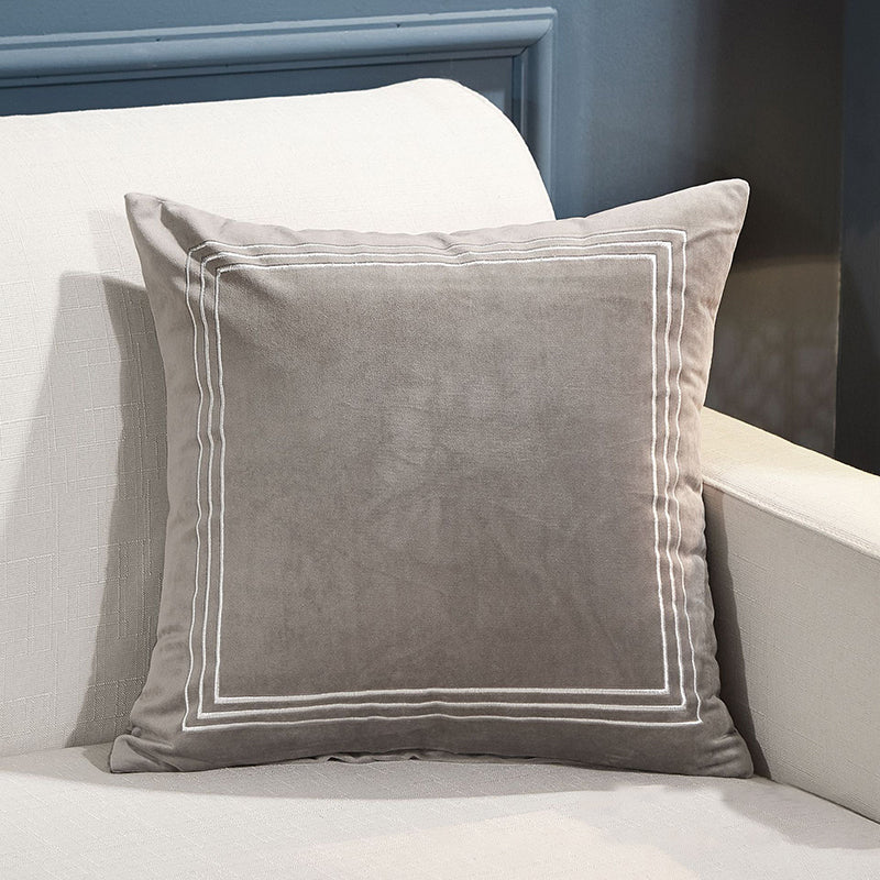 Amity New Arrival White Square Grid Pattern Plush Pillow Cover Exquisite Luxury Sofa Decoration Pillowcase Cushion Cover