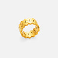 Dazan New HOT INS Trendy 18k PVD Gold Plated Stainless Steel Minimalist Exquisite Wave Embossed Ring Luxury Women Jewelry