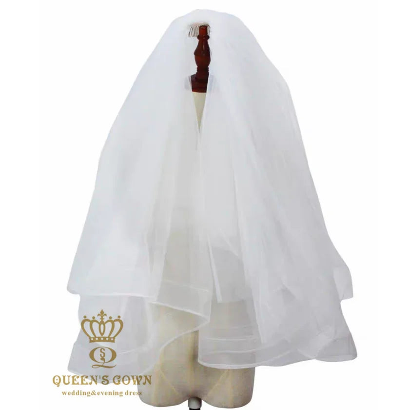 QUEENS GOWN Simple Elegant Ivory Many-Layer Bridal Veils French Wedding Dress New Accessories