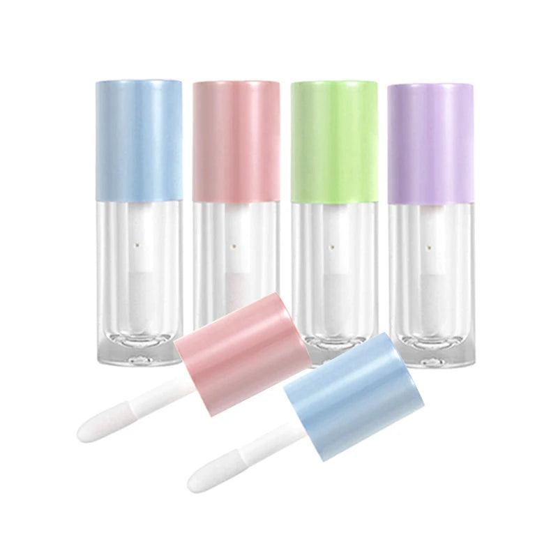Custom Logo 6Ml Clear Mini Lip Gloss Tube ABS Cosmetic Plastic with Brush Wand Personalized Packaging for Lipgloss and Blush