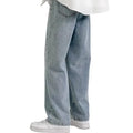 Custom Solid Color Light-colored Jean Men's Loose Fashion Brand Joker Straight Plus Size Pants Retro Wide Legs Baggy Denim Jeans