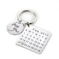 Wholesale Birthday Valentine'S Day Anniversary Creative Gift Couple Custom Calendar Stainless Steel Metal Key Chain