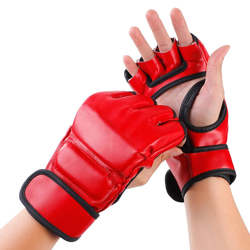 Factory Production Half Finger Fighting Gloves UFC Thickened Adult Fighting  Sports Boxing Glove Training Muay Thai Gloves