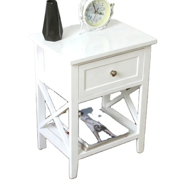 Living Room Solid White With Drawer and Shelf Wood Cabinet Wood Small Furniture