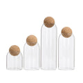 Lead-free Clear Glass Jar Food Bottle Storage Canister Tank with Ball Cork Lid for Pasta Tea Coffee Beans Cereal
