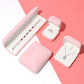 Customized Neutral Microfiber Eco Friendly Jewelry Box for Ring Earring Necklace Iron Structure Velvet Red Box for Gold Jewelry MegaBDM