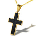 Jesus Christ Cross Charm Pendant Carbon Fiber Stainless Steel Mirror DIY Jewelry Making Featuring Zircon Christian Symbol
