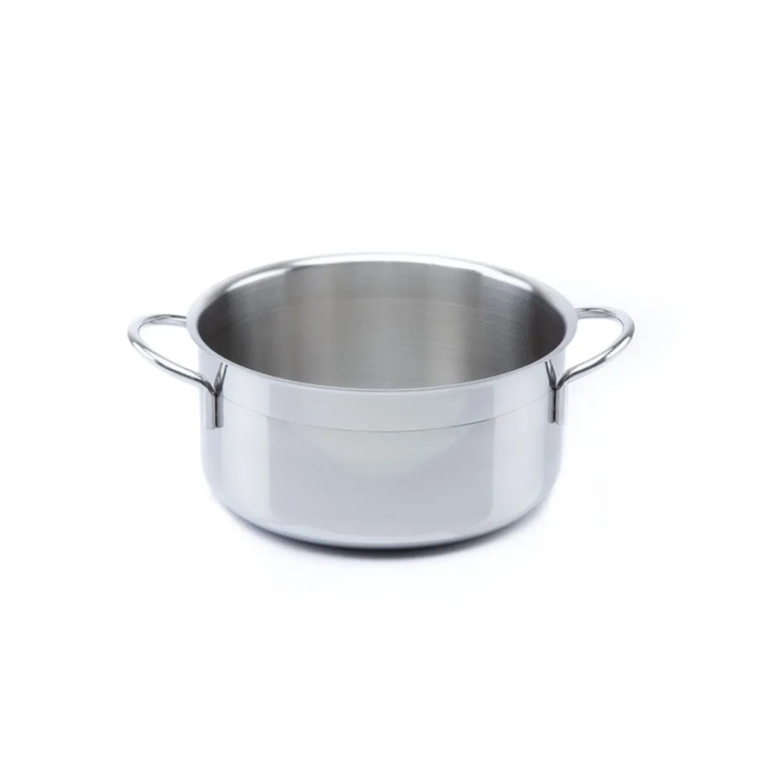 Italian Quality 20cm Steel Casserole Pan Set Double Ice Cube Top Ergonomic Side-Handles for Classic Pasta Onion Milk Cooking