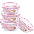 Wholesale Transparent Round Glass Student Lunch Box Large Capacity Picnic Tableware