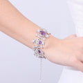 C9432 Superior Quality Materials Jewelry February Birthstone Handmade 925 Sterling Silver Ladies Luxury Amethyst Bracelet