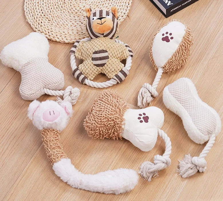 Wholesale Squeaky Stuffed Plush Dog Toys Fun Durable Chewers Set for Small & Medium Pet Dog Chew Toys Interactive Clean Teeth
