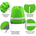 Yichen Custom Logo Fashion Polyester Sport Gym Sacks Nylon Drawstring Backpack Yoga Bag Reflective Strip 20-38L Capacity Unisex