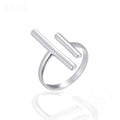 Handmade 925 Sterling Silver Two Bars Open Adjustable Sterling Silver Ring Double Bar Ring Open Adjustable Two Bar Ring