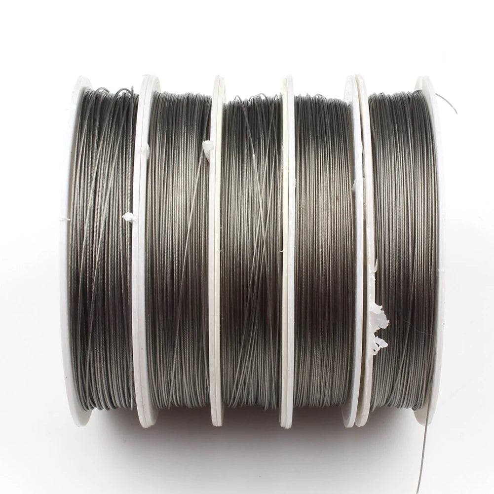 Steel Color Tone Coated Stainless Steel Cord 0.3/0.38/0.45mm Beading Wire for Jewelry Making