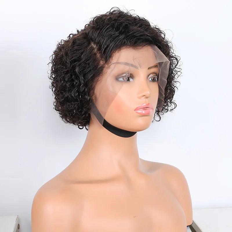 IMMI HAIR Wholesale Glueless 10-14 Inch 180 Density Brazilian Human Hair Cuticle Aligned Hair Transparent13x4 Lace Frontal Wigs