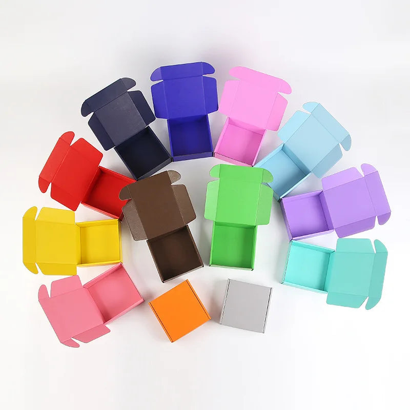13*13*3cm Small Colorful Mailing Apparel Corrugated Paper Box Custom Shipping Boxes