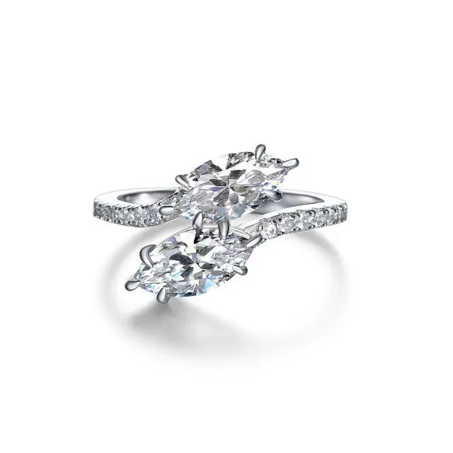 Best Marquise Cut Diamond Engagement Rings18K White Gold Cubic Zirconia CZ Marquise Shaped Rings