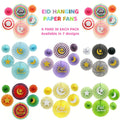 Eid Mubarak Party Hanging Paper Fans Set Decorative Ramadan Folding Fans Set of 6 Eid Mubarak Paper Fans Decoration Kit