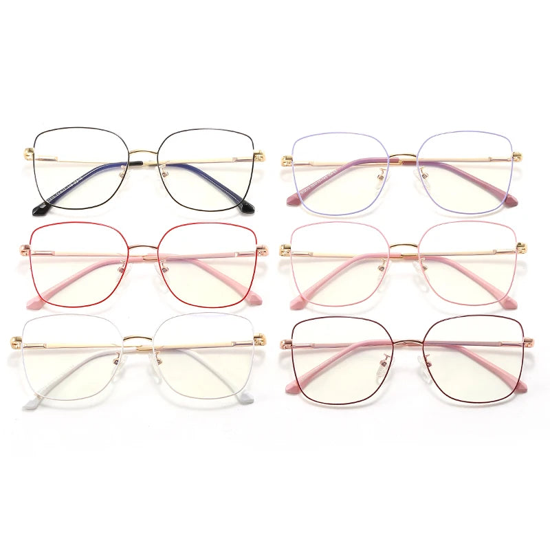 XH91210 1pc Metal Squared Frame Blue Light Blocking Vivid Color Fashion Decoration Unisex Men Women Eyeglasses Optical Frame