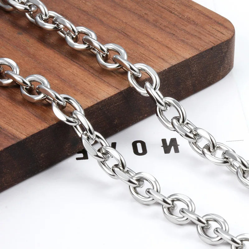 Stainless Steel Oval Split Angle Chain 6mm Bright and Brightening Accessory DIY Necklace Bracelet Bag Fashion